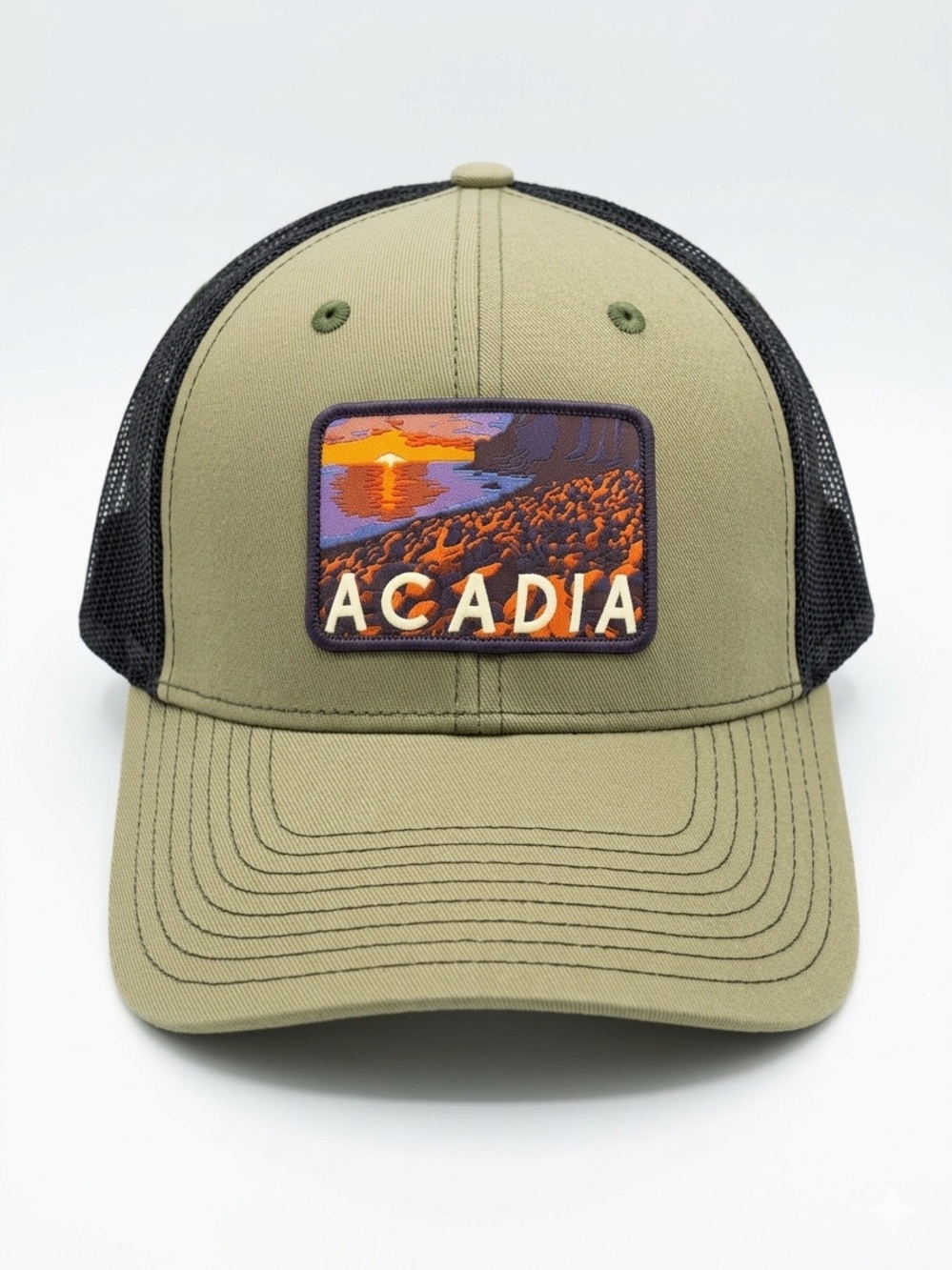 Park Hats Acadia National Park Trucker Mesh Hat Army Green/Black